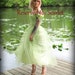 RESERVED Vintage 1950s Green Lace and Tulle Prom Party Dress Size Small SALE