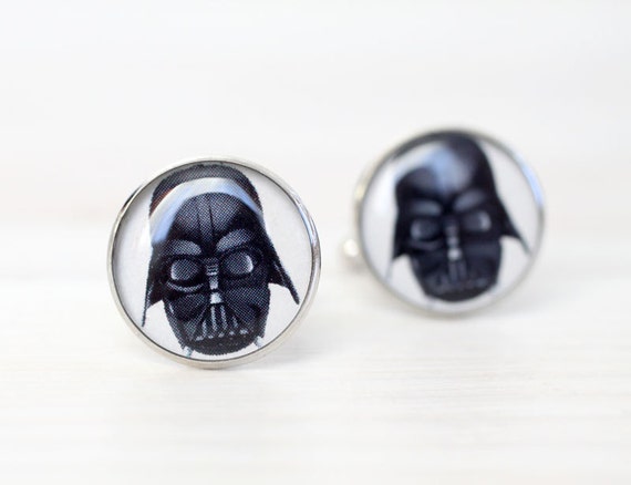 Mens Cufflinks - Star Wars Jewelry - Darth Vader Cufflinks - Wedding cuff links for groom, groomsmen