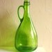 Large Green Glass Bottle Jug with Handle Tall Vase