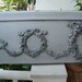Large Gustavian grey,French shabby chic,three roses wreaths,swags & cherubs wooden pediment.