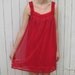 Vintage 60's Nightgown Ruffle Pin Up Lingerie Red 60's Frill Babydoll Dress Medium