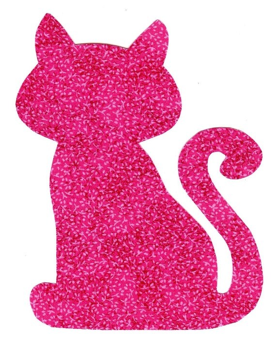 Items similar to Iron on fabric kitty cat  applique DIY on Etsy