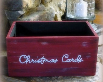 Christmas Card Box Holder Storage C rate For Mail Cards Personalized ...