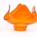 Vintage Orange Bowl Viking Epic Art Glass Bon Bon Dish Candy Bowl Candle Holder