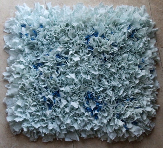 Fluffy Upcycled Rag Rug/ Bath Mat