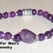 Men's Bracelet: Balance, And Protection Genuine Amethyst, Quartzite & 925 Sterling Silver beads