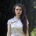 90s Grunge Surrealist Oriental Cheongsam Blouse Mandarin Collar S