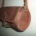 Antique Brown Leather Artisan Tube Crossbody Bag Satchel Purse OLD