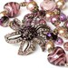 Mulberry flower beaded necklace lilac lavender handmade