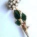 White Milk Glass Flower Brooch 1940s Vintage Jewelry