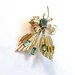 Blue Topaz Rhinestone Brooch Flower Bouquet 1950s Vintage Jewelry
