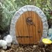 Free Shipping Miniature Fairy Door faux wood and granite frame with singer decor, has wire stem for secure placement