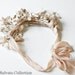 Rhinestone 1950s fabric Pink Velvet flower necklace