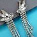 Vintage Bridal Earrings Rhinestone Dangle Earrings 1950s Jewelry