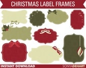 50% OFF SALE Clipart Christmas Labels Frames Tags Instant Download Royalty Free Il_170x135