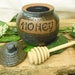 Honey Pot - Pot with Dipper Stick - Stormy Sky Blues