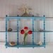 Aqua Shabby Chic Coastal Cottage Vintage Curio Shelf