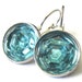 Vintage glass 2-hole button earrings with silver leverbacks