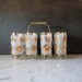 Retro Gold Leaf Glasses with Brass Drink Caddy