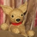 Knitted Chihuahua Doll - Tan Knit Amigurumi Toy - Dog - Puppy