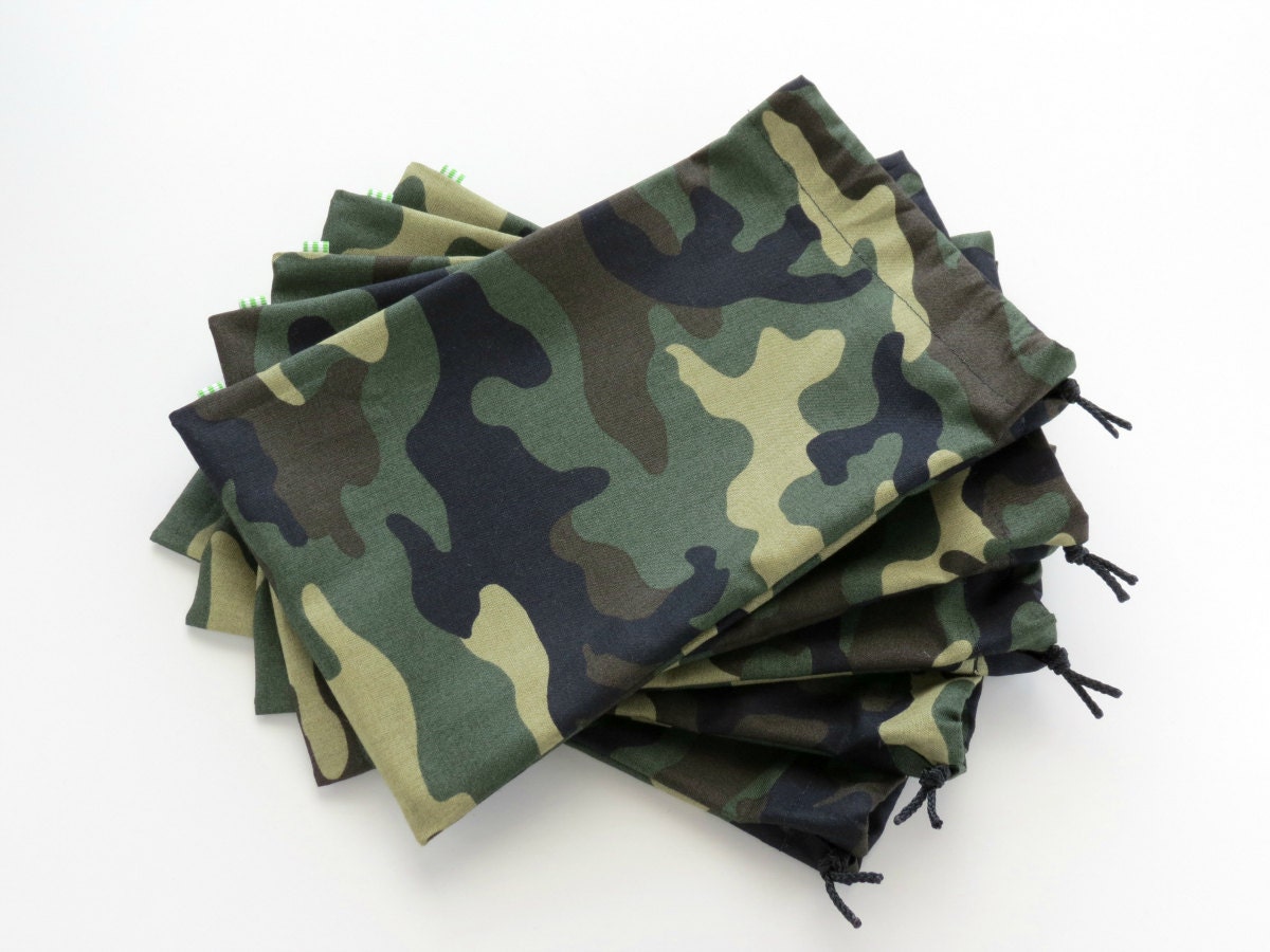 Camouflage Party Bags / Birthday Goody Bags / Cloth Gift Bags
