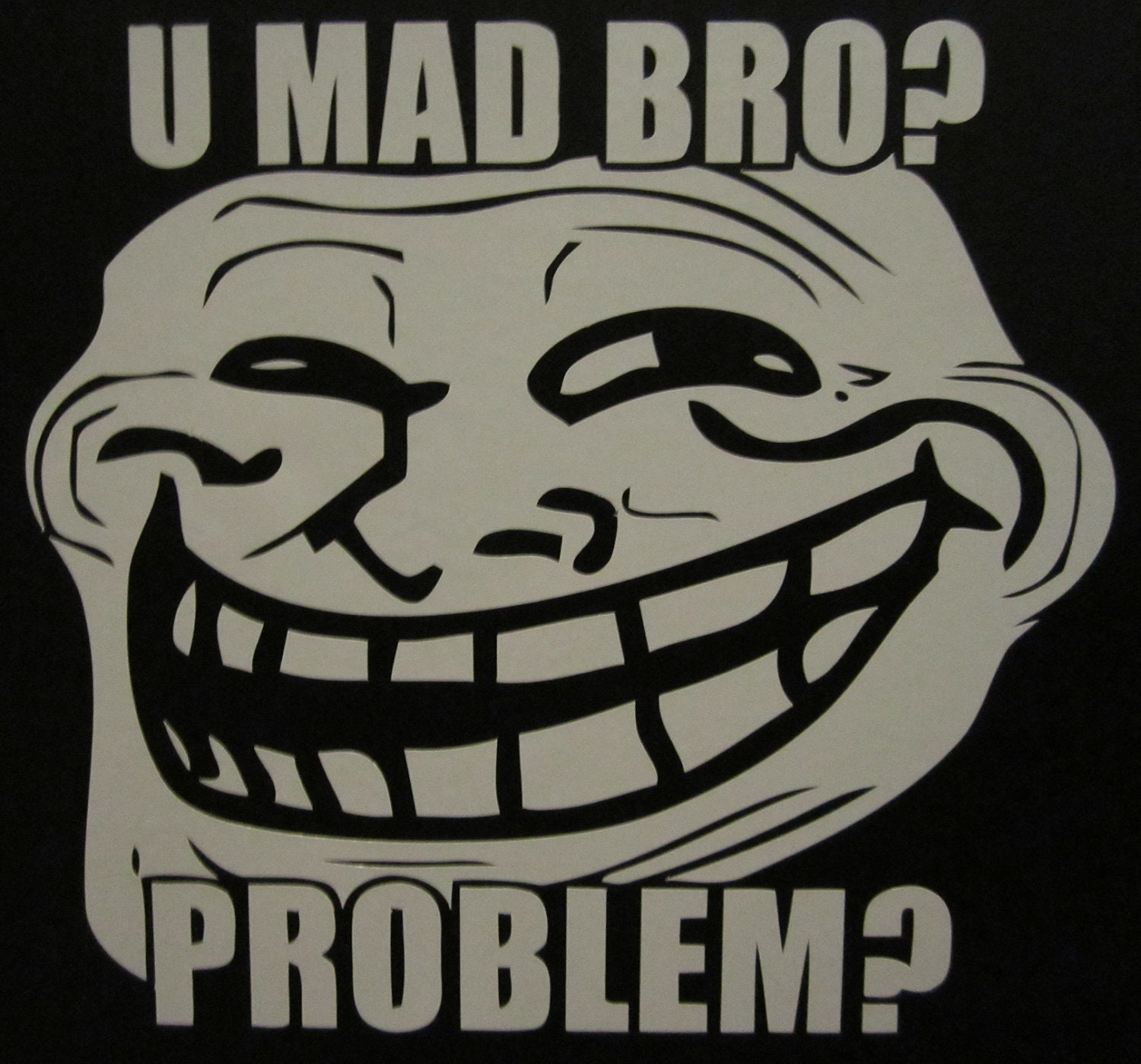 Items similar to Troll face U Mad Bro vinyl decal sticker on Etsy