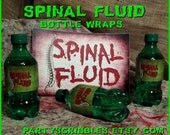 Zombie Apocalypse Spinal Fluid Bottle Wraps & Sign for the Walking Dead, Warm Bodies, World War Z Printable INSTANT DOWNLOAD Il_170x135