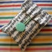 Black on white cotton print tissue pouch/ holder - musical notes design