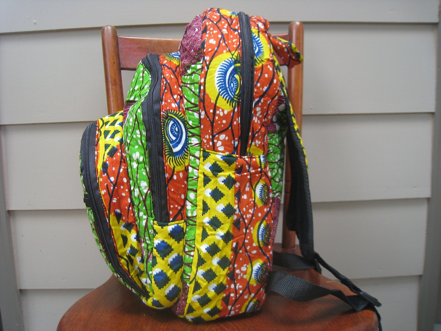 african print backpack