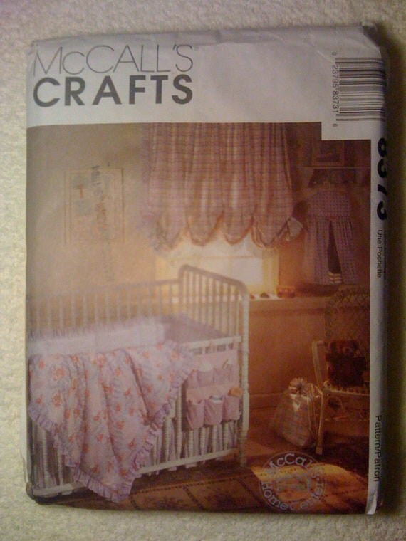 McCalls 90s Crafts Sewing Pattern 8373 Babies Nursery Crib Comforter, Dust Ruffle, Bumper and More Sale