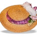 Anne of Green Gables style Edwardian straw hat Skimmer Newly Trimmed Vintage Hat
