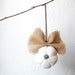 Country Christmas tree decoration Rustic home ornament White Brown Ready to ship
