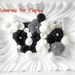 Reserved for Marta - Fabric flower art table frame - Black and white - ready to ship