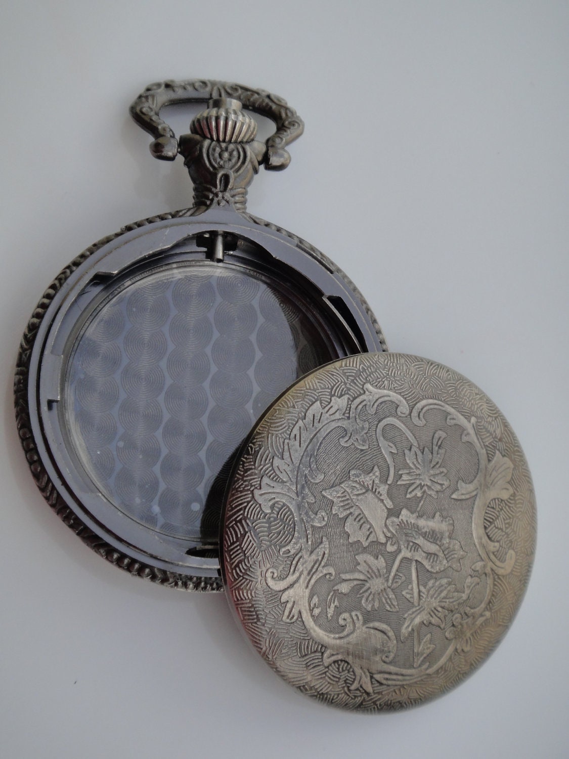 Pocket Watch Case Style Silver Locket Pendant from JewelryMakingSupply