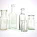 Vintage Glass Bottle Collection - 5 Aqua Clear Apothecary Jars and Bottles