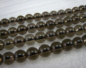 stone bead,Smoky Quartz,smooth round 4mm,15 inch