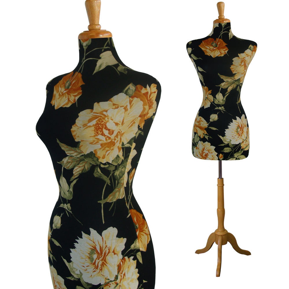 Female Decorative Dress Form Mannequin Print Fabric by Jennisan