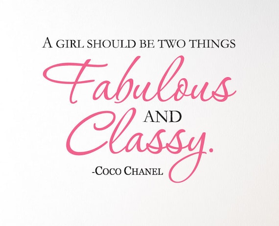 Items similar to COCO CHANEL Quote "A girl should be two things