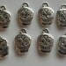 CLEARANCE 12 Sugar Skull Charm Bracelet Pendant Antique Silver Color Tibetan Style 1 Inch