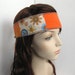 Hair Wrap Upcycled Patchwork Gypsy Hippie Headband Bandana Tie Reversible Orange Blue by flowercitythreads Black Friday Cyber Monday