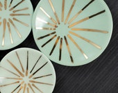 Porcelain Ring Dish with Gold Burst Pattern - 3"