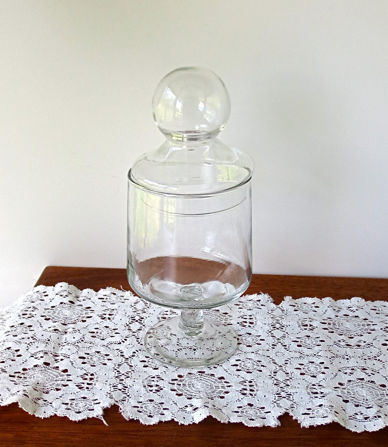 Glass Apothecary Pedestal Jar 0858