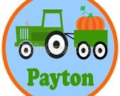 Tractor with pumpkins - personalized - digital image - Halloween - Fall - Autumn - Thanksgiving Il_170x135