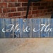 Mr. and Mrs. on recycled fence wood dry brushed blue