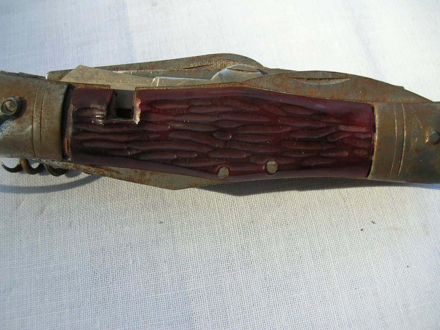 Vintage Camping Knife Blades Fork & Spoon Scissors Cork