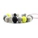 DIY bracelet kit - handmade etched glass beads - earth tone colors with two bright yellow beads