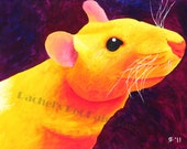 Yellow Rat Painting Pet Rat Art 8x10 Print 11x14 Print Hooded Rat Acrylic Rat Painting Pet Mmorial Custom Pet Painting Small Animal Painting