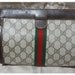 Vintage Gucci sherry line brown monogram cosmetic and toilet clutch