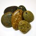 texture and pattern, six natural drilled beach rocks