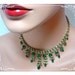Dripping Raindrops of Green Rhinestone Necklace 1314ag-22211000